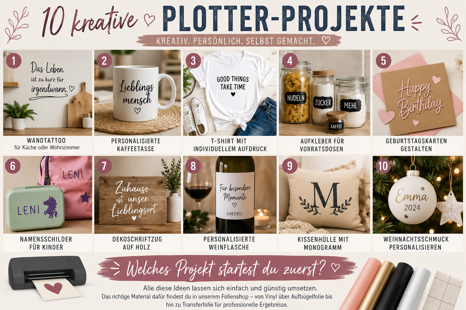 10 kreative Plotter-Projekte für zu Hause