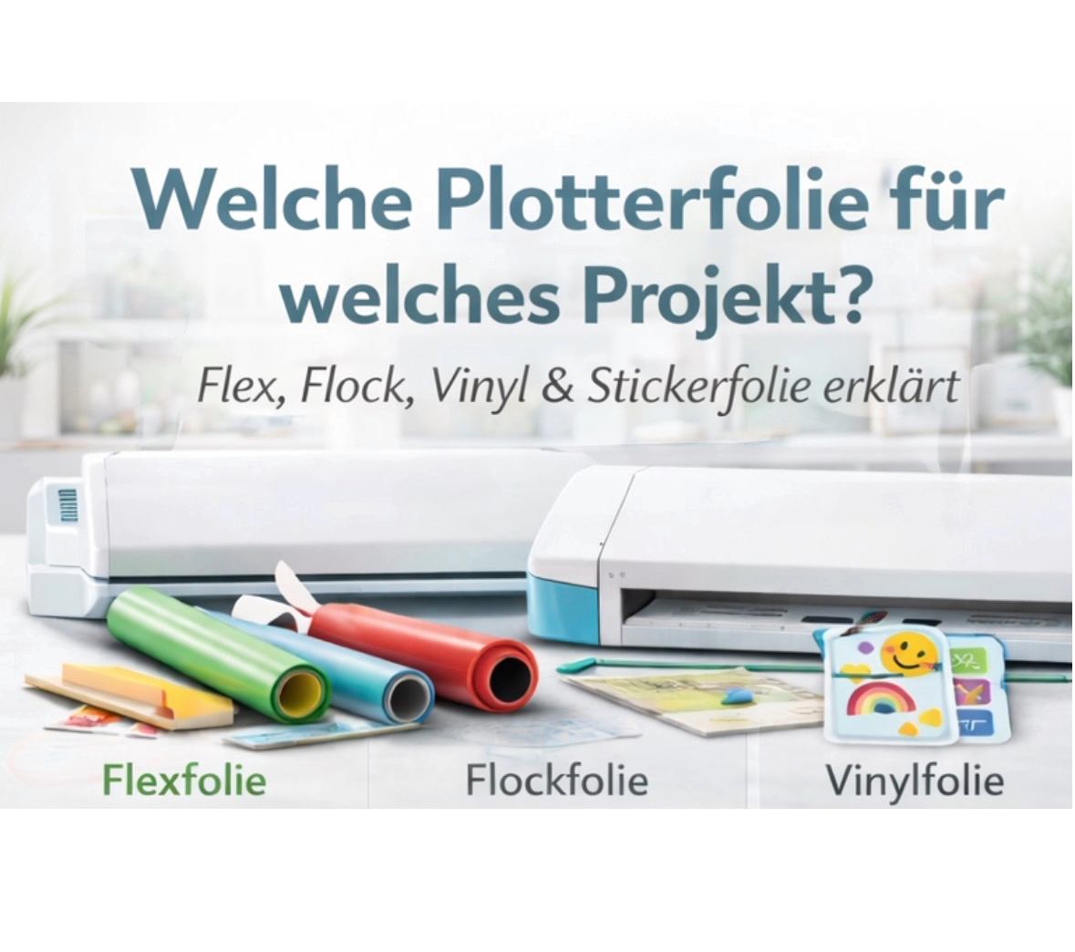 Welche Plotterfolie für welches Projekt? Flex, Flock, Vinyl &amp; Stickerfolie erklärt