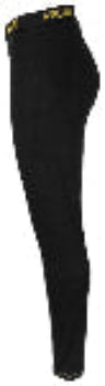Damen Lange Unterhose Seitenansicht – Enge Thermohose aus Merinowolle schwarz – Swiss-Crafting