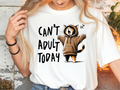 T-Shirt – „Can't Adult Today" mit Katze