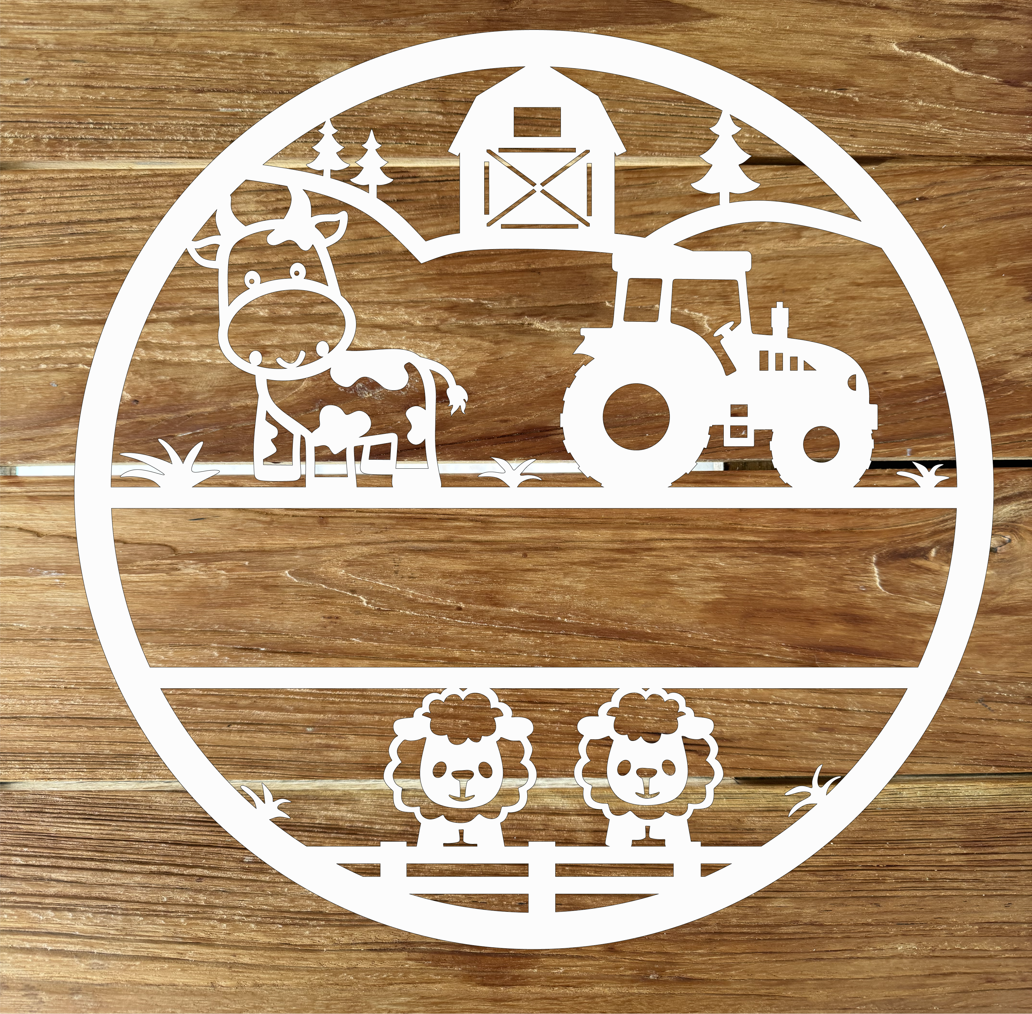 Türschild Farm kaufen - Personalisierbares Holzschild für ländlichen Charme