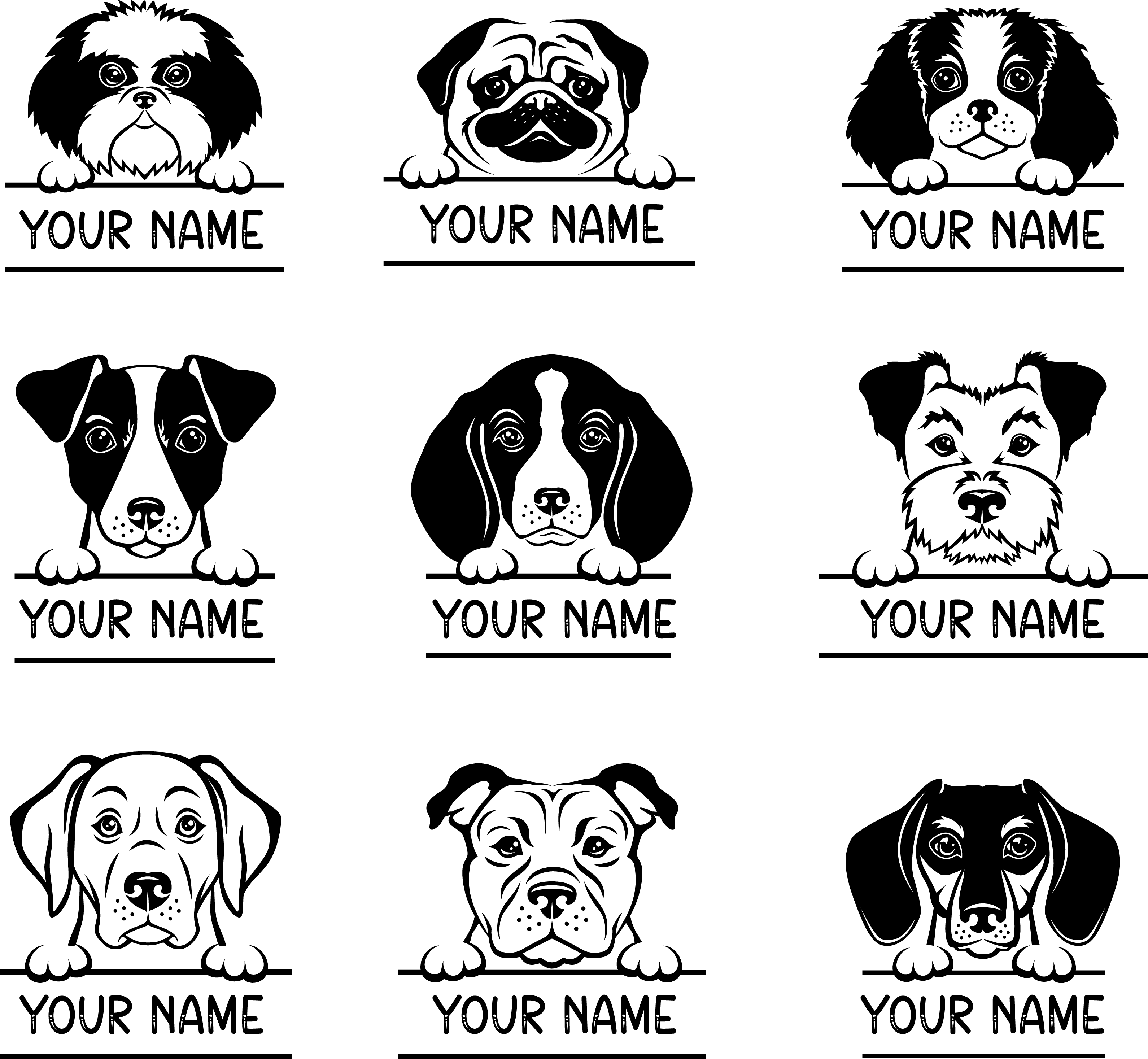 Hunde Namen Sticker - Swiss-Crafting