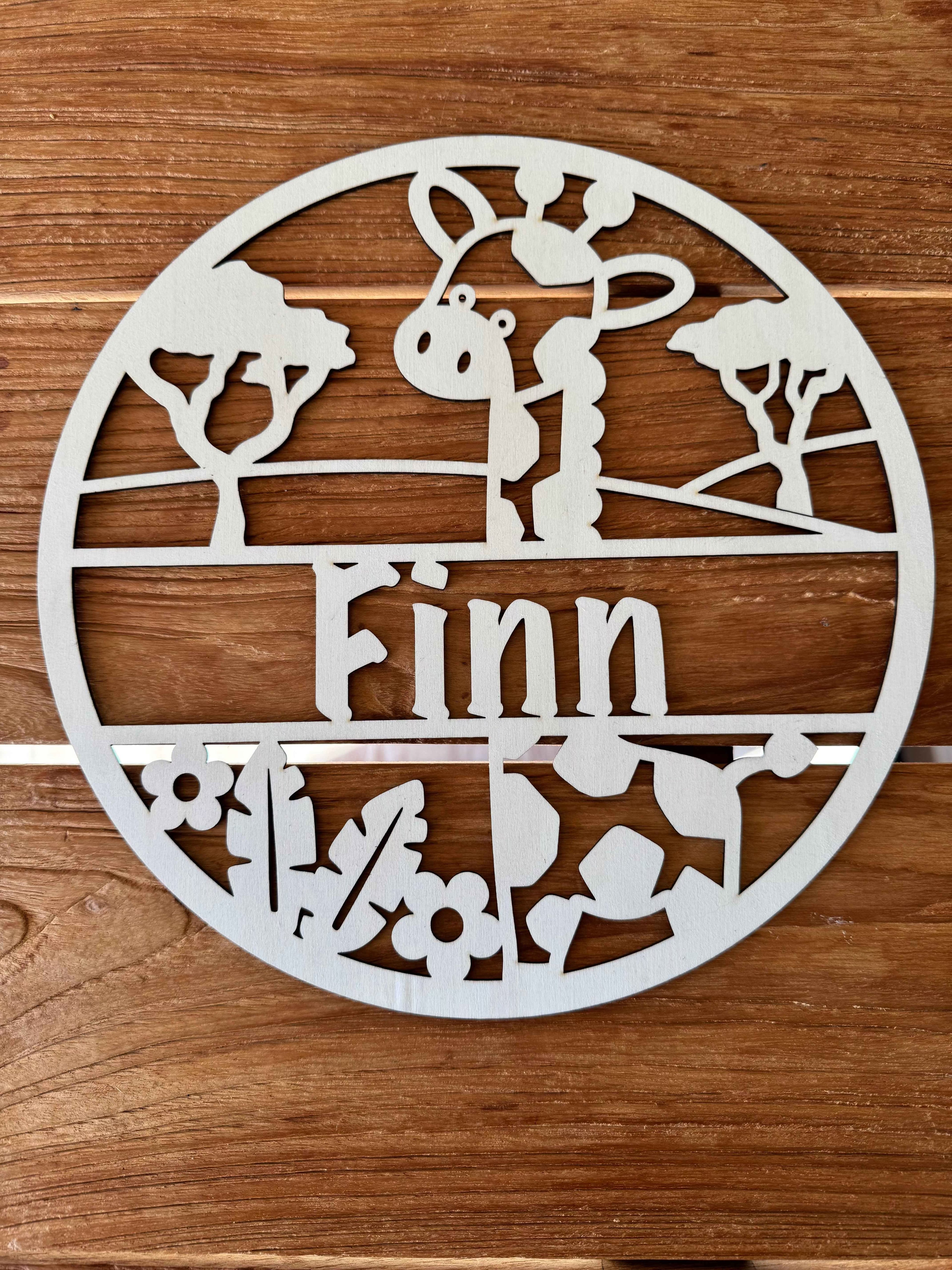 Türschild Giraffe gestalten - Kreatives und individuelles Türschild für das Kinderzimmer