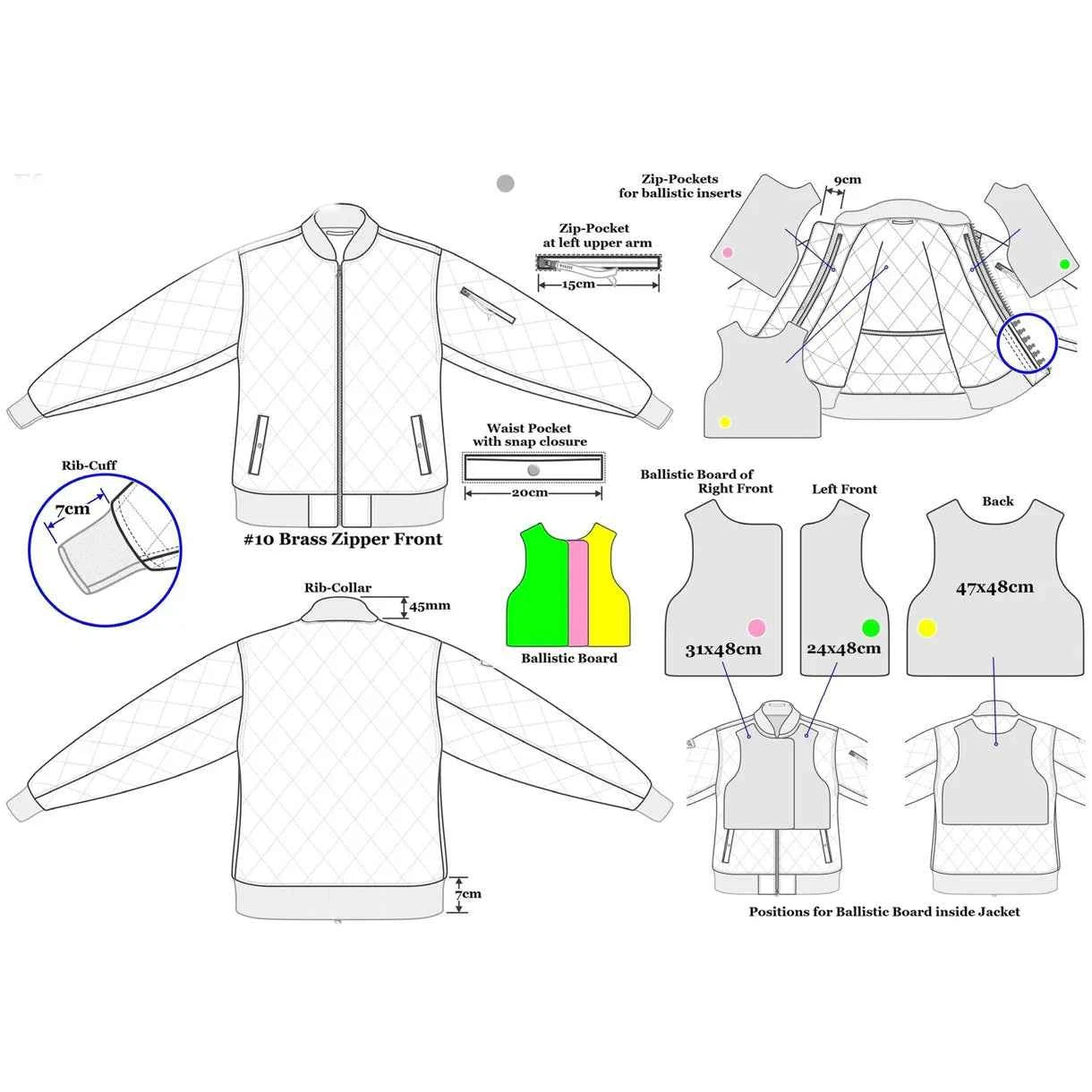 Basic Bomberjacke Stichschutz mit Schnittschutz und Bissschutz – Sicherheitsjacke für maximalen Schutz