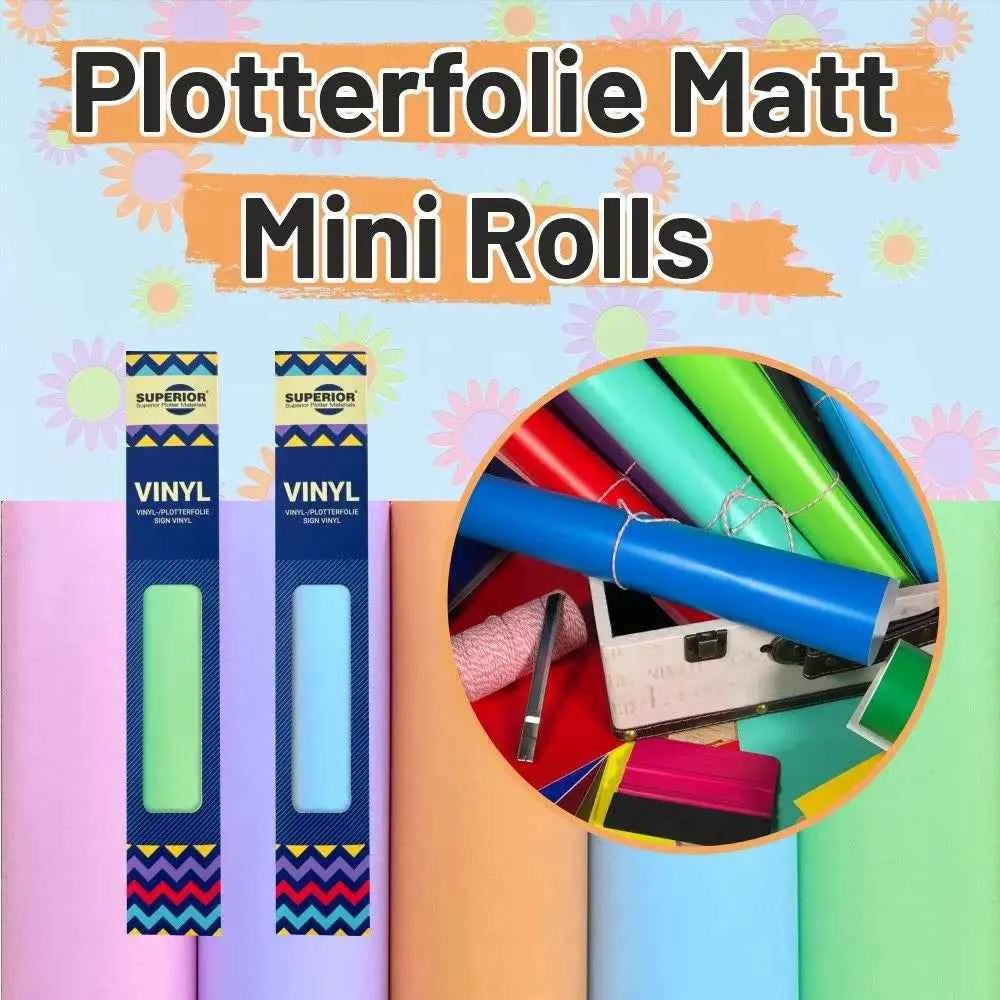SUPERIOR 4100 Plotterfolie matt 30,5x61cm – Hochwertige Folie für kreative Projekte in Mini Rollen
