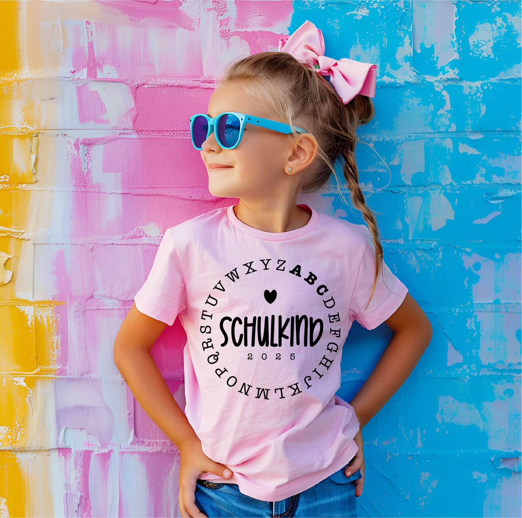 Schulkind ABC Herz T Shirt - Swiss-Crafting