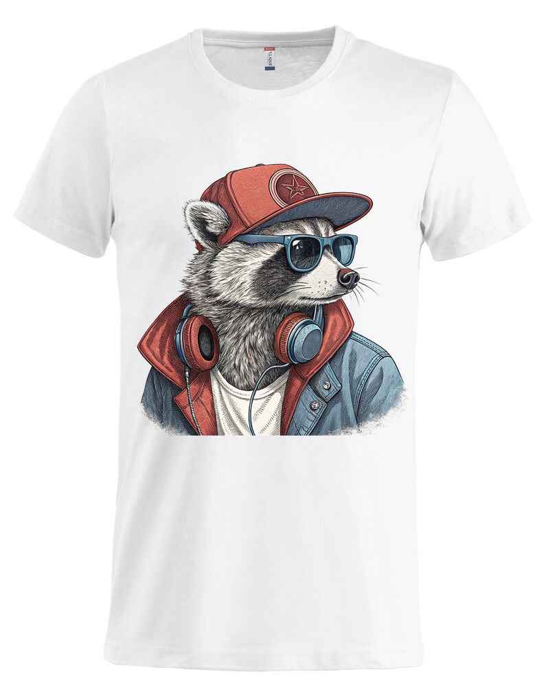 Bügelbilder – Waschbär Hiphop