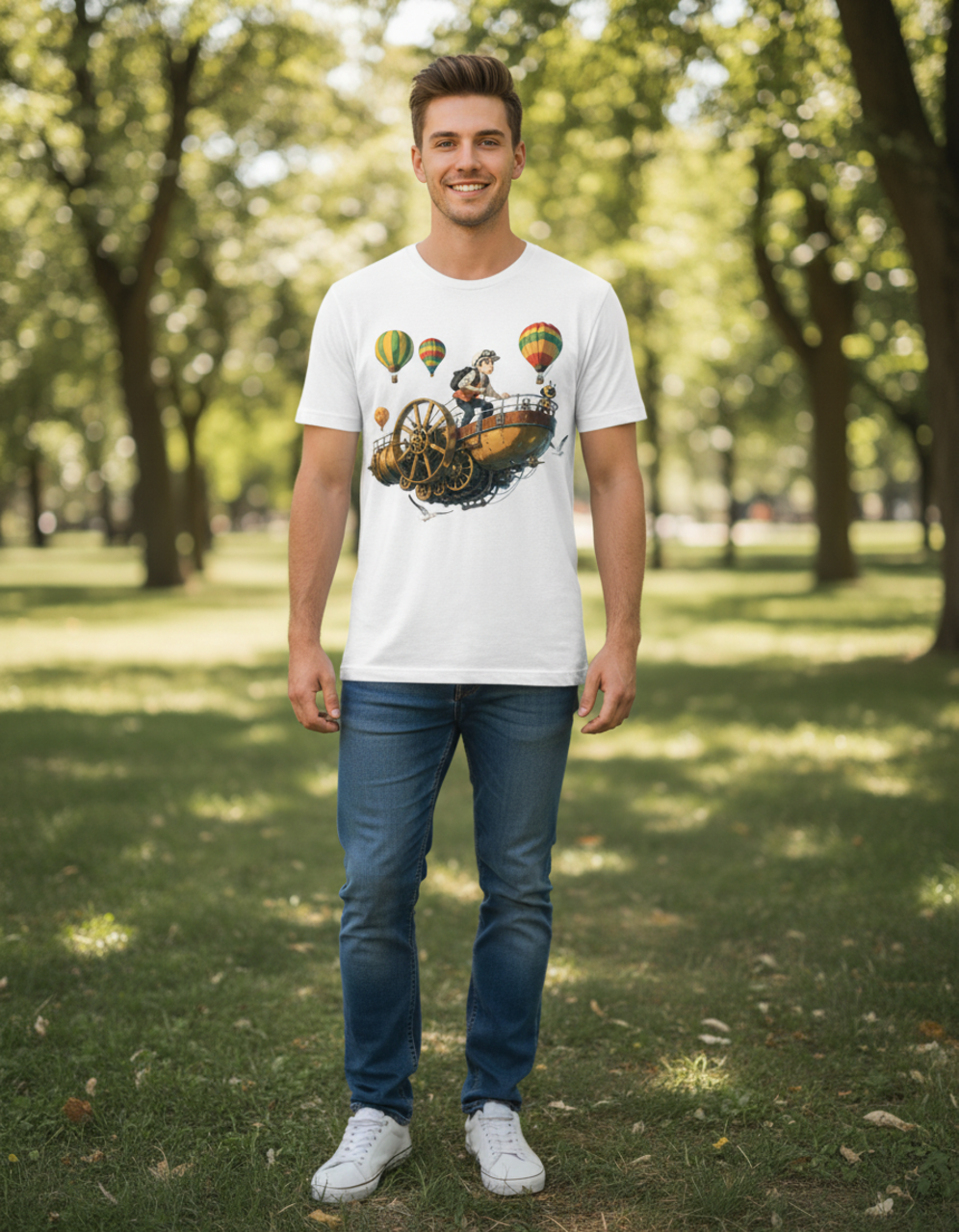 Anime T-Shirt – Steampunk Sky Adventurer