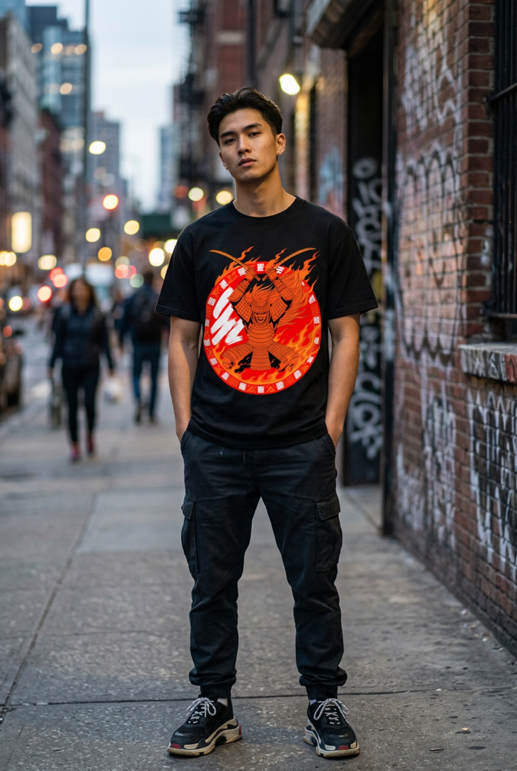 Anime T-Shirt – Crimson Samurai Circle