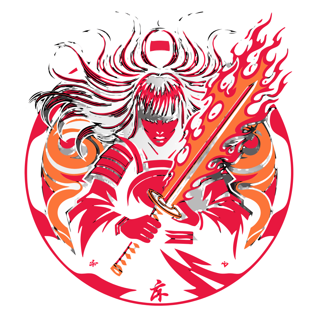 Anime T-Shirt – Flame Samurai Warrior