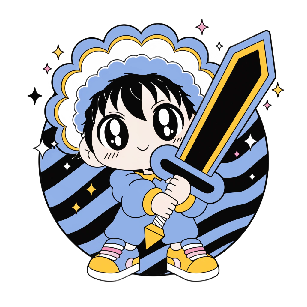 Anime T-Shirt – Kawaii Chibi Swordsman