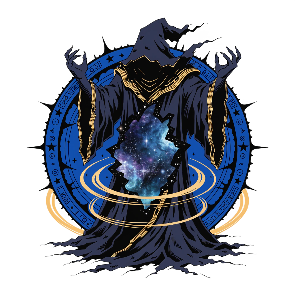 Anime T-Shirt – Cosmic Raven Mage
