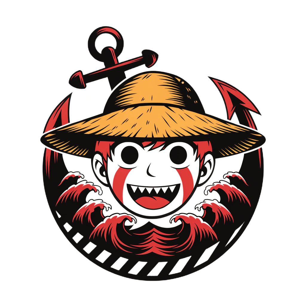Anime T-Shirt – Straw Hat Pirate Badge