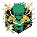Anime T-Shirt – Green Lightning Hero