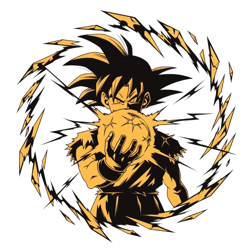 Anime T-Shirt – Golden Power Vortex