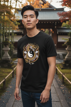 Anime T-Shirt – Golden Dragon Yin Yang