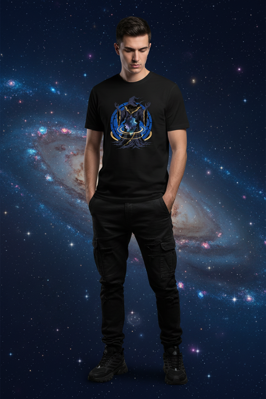Anime T-Shirt – Cosmic Raven Mage