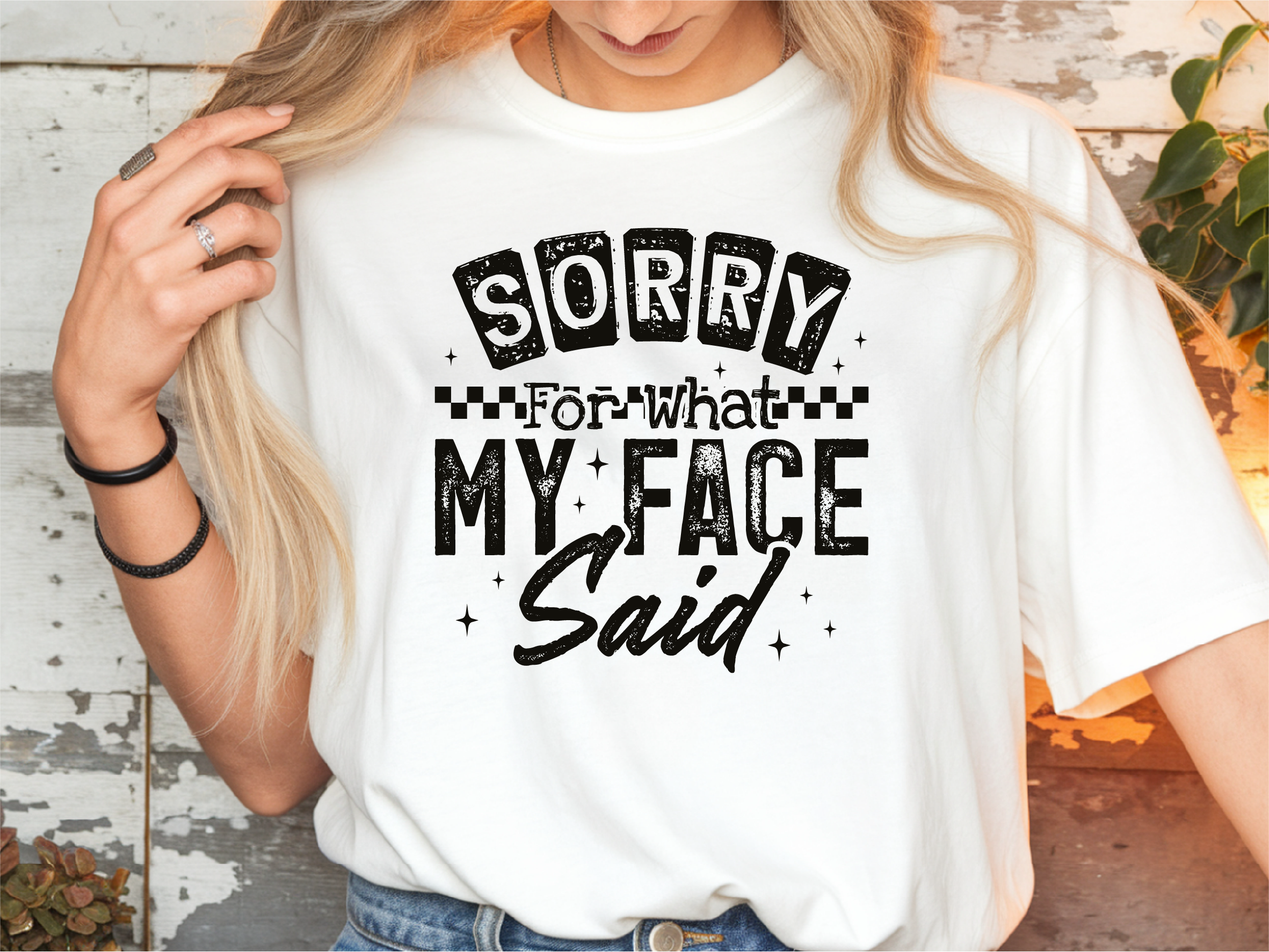 T-Shirt – „Sorry for what my face said"